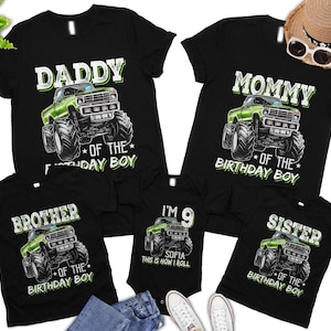 Monster Truck Birthday Shirt, Family Birthday Truck Shirt, Birthday Boy Monster Truck Shirt, Custom Monster Truck Birthday Shirt, Cars Bday