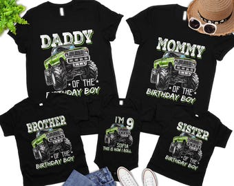 Monster Truck Birthday Shirt, Family Birthday Truck Shirt, Birthday Boy Monster Truck Shirt, Custom Monster Truck Birthday Shirt, Cars Bday