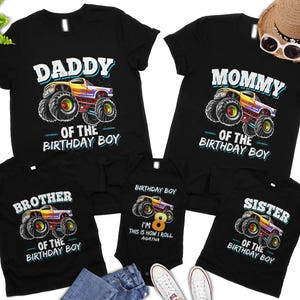 Monster Truck Birthday Family Shirt, Custom Birthday Boy Shirt, Monster Truck Birthday Shirts, Birthday Boy Shirt, Birthday Party Shirt