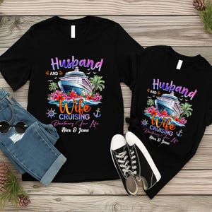 Husband and wife cruising partners for life Shirt,Cruisin&#39; With My Hubby 2025 Shirt, Matching Couple Cruise Shirts, Hubby Wifey Cruise Shirt