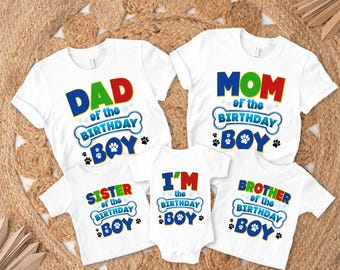 Matching Birthday Dog Shirts, Family matching birthday boy Shirts, Dog Birthday Shirt for Adult, Dog Paw, Boy Dog Birthday Matching Outfit