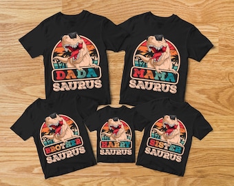 Custom Vintage Matching Family Saurus Shirts, Dinosaur Shirts, Daddysaurus, Mamasaurus Shirts, Birthday Saurus Shirt, Custom Dinosaur Outfit