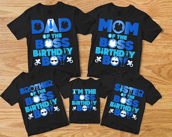 Boss Baby Boy Birthday Family matching Shirts, Family Birthday Shirt, Custom Personalized Matching Shirts, Baby Birthday Shirts, Baby Theme