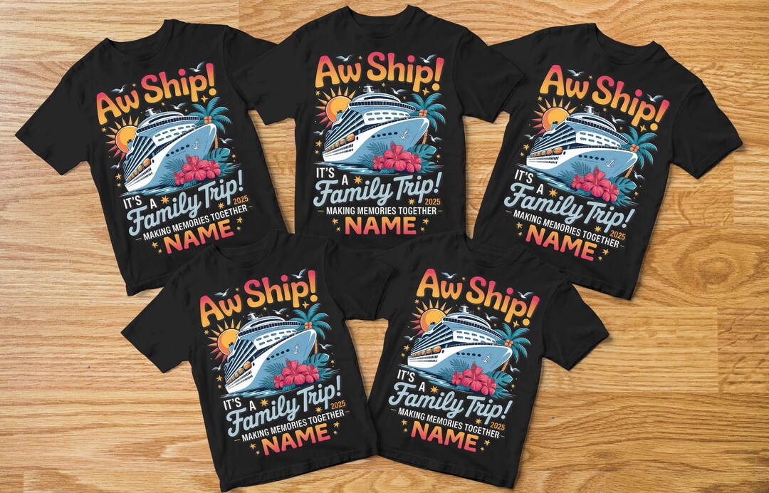 Custom Aw Ship It's A Family Trip Shirt, Funny Family Cruise Trip Shirt ...