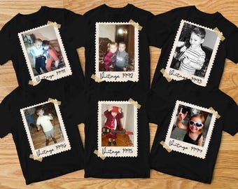 Custom Vintage Photo And Year, Custom Shirt With Picture Personalized 30th Birthday Gift Vintage 30th Birthday Party Vintage Est 1995 Shirt