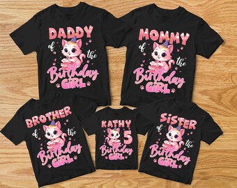 Cat Theme Birthday Girl Shirt, Family Matching Cat Birthday Shirts, Mom And Dad Cat Shirt, Family Birthday Shirts, Cat Theme Family Birthday