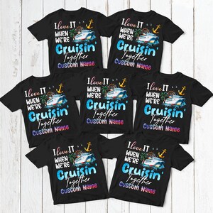 Cruisin Together 2025 Shirt - Matching Cruise Vacation Graphic Tee - Family Friends Cruise Trip Shirt - I Love It When We're Cruisin Shirt