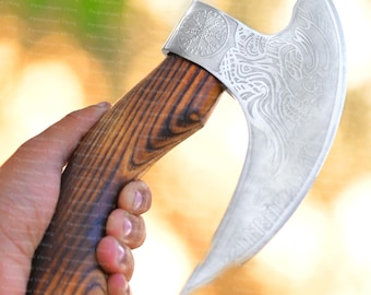 Viking Pizza Cutter Axe, Viking pizza axe custom hand forged pizza Axe, Pizza peel, gift for him, Best man gift, Fathers day gift for dad