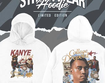 Kanye West College Dropout Hoodie, College Dropout, Two Sided Kanye West Album Cover Hoodie, Kanye West Merch, Donda Hoodie, Unisex Hoodie