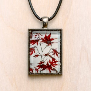 Japanese Maple Necklace/Red Maple Jewelry/Red Tree Pendant/Maple Tree Necklace/Japanese Tree Jewelry/Asian Necklace/Zen Tree Branch Necklace