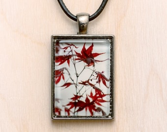 Japanese Maple Necklace/Red Maple Jewelry/Red Tree Pendant/Maple Tree Necklace/Japanese Tree Jewelry/Asian Necklace/Zen Tree Branch Necklace