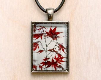 Japanese Maple Necklace/Red Maple Jewelry/Red Tree Pendant/Maple Tree Necklace/Japanese Tree Jewelry/Asian Necklace/Zen Tree Branch Necklace