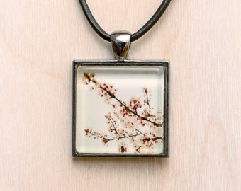 Cherry Blossom Necklace/Spring Blossom Jewelry/Pink Blossom Pendant/Flower Necklace/Spring Flower Pendant/Pink Flower Jewelry/Flower Photo
