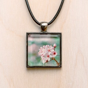 Spring Blossom Jewelry/Japan Cherry Blossom Pendant/Pink Flower Jewelry/Flower Necklace/Spring Flower Necklace/Pink Blossom Necklace Charm image 1