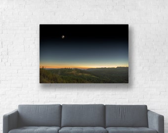 Oregon Eclipse Art Canvas Wrap/Solar Eclipse 2017/Moon Sun Eclipse Picture/Portland Oregon Eclipse Print/Total Eclipse Photo/Astronomy Decor