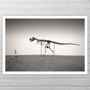 Dinosaur Photo/Metal Dinosaur Sculpture/T-Rex Art Print/Skeleton Picture/Tyrannosaurus Rex/Dinosaur Wall Decor/Roadside Oddity/South Dakota