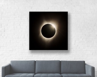 2017 Total Solar Eclipse Print/Totality Astronomy Canvas Wrap/Celestial Wall Art/Moon Wall Decor/Oregon Eclipse Picture/Stargazing/Sun Moon