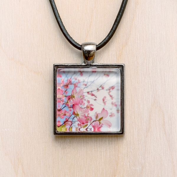 Pink Dogwood Jewelry/Spring Flower Necklace/Dogwood Pendant/Dogwood Flower Jewelry/Dogwood Necklace/Dogwood Blossom Charm/Photo Art Necklace