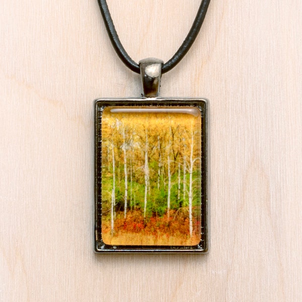 Birch Tree Jewelry/Fall Forest Necklace/Autumn Tree Necklace/Birch Forest Jewelry/Nature Jewelry/Tree Pendant/Tree Charm/Art Nature Necklace