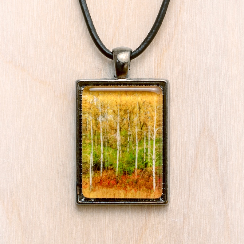 Birch Tree Jewelry/Fall Forest Necklace/Autumn Tree Necklace/Birch Forest Jewelry/Nature Jewelry/Tree Pendant/Tree Charm/Art Nature Necklace image 1