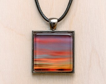 Orange Cloud Pendant/Sunset Cloud Jewelry/Wearable Sunset Art/Nature Photo Necklace/Abstract Jewelry/Sky Pendant/Cloud Necklace/Abstract Art