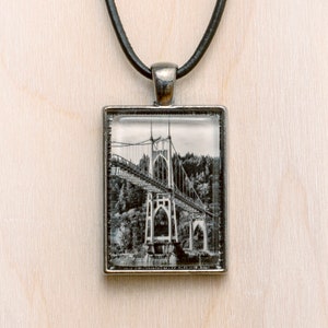 St Johns Bridge Portland Necklace/Portland Oregon Jewelry/Portland Jewelry/Oregon Pendant/Portland Pendant/Portland Charm/Gothic Necklace image 1