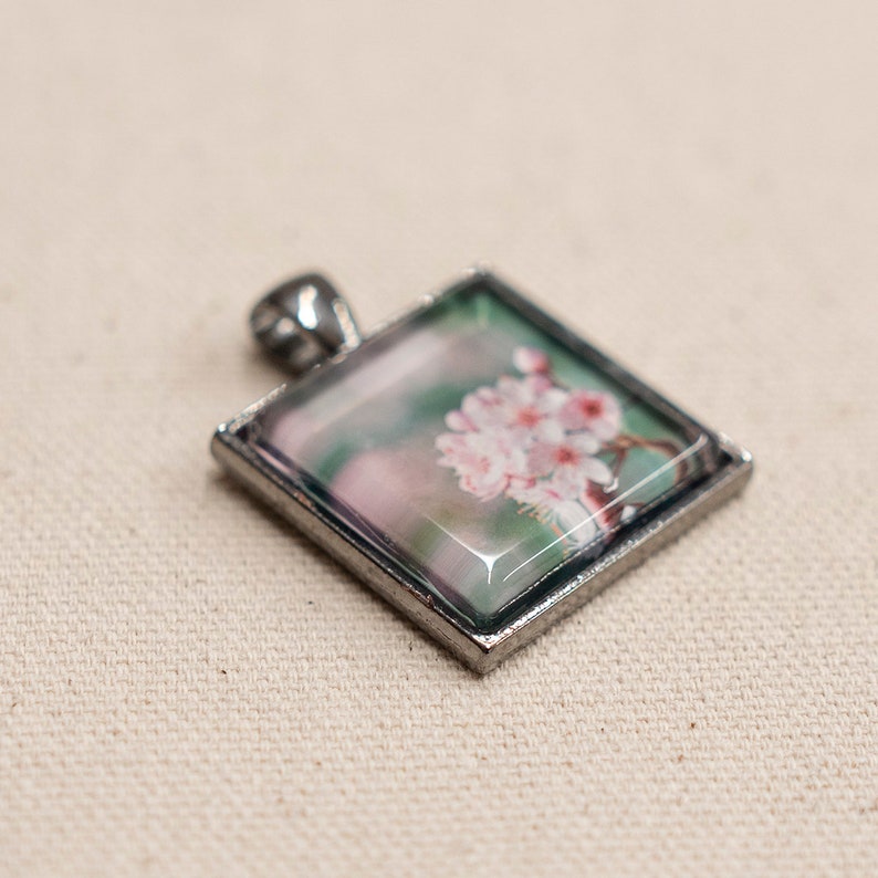 Spring Blossom Jewelry/Japan Cherry Blossom Pendant/Pink Flower Jewelry/Flower Necklace/Spring Flower Necklace/Pink Blossom Necklace Charm image 2