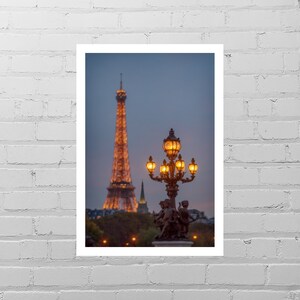 Eiffel Tower Art Print/Paris Wall Décor/Paris Photography/Paris Photo Print/Paris France Wall Art/Eiffel Tower Night/Pont Alexandre Sunset