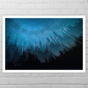 Milky Way Photo/Celestial Art Print/Minnesota Photography/MN Forest Art/Tree Picture/Astronomy Print/Woodland Wall Art/Surreal Nature Art