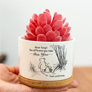 Nunca olvides la diferencia que marcas, maceta personalizada para maestros, regalo de agradecimiento para maestros, regalo para maestros, regalo de agradecimiento para maestros