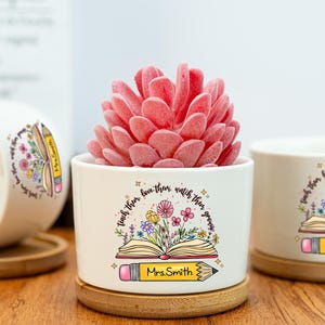 Lär dem älska dem se dem växa blomkruka, anpassad blomkruka, blombukettplanter present, present till lärare, uppskattningspresent