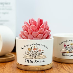 Merci de m'avoir aidé à faire fleurir mon pot de fleur,pot de fleur de plante personnalisé,rentrée scolaire,pot de fleurs sauvages,cadeaux de remerciement pour le professeur