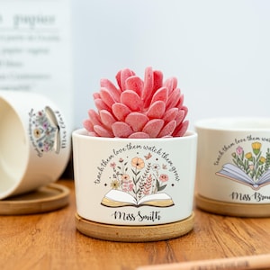 Thank You for Helping Me Grow Flower Pot,Gift for Teacher,Teacher Plant Pot,Teacher Appreciation Gift,Teacher Keepsake,Plant Lover Gifts