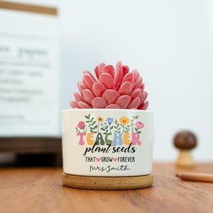 Maceta personalizada para profesor/a, regalo de agradecimiento, maceta floral, regalo para ella, regalo de agradecimiento, regalo para profesor/a