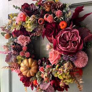 FALL / AUTUMN Wreath Handmade With Artificial Flowers
