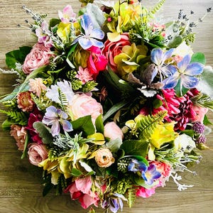 SPRING / SUMMER Wreath Handmade With Artificial Flowers
