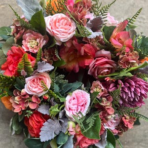 CORAL CHARM SUMMER Wreath Handmade With Artificial Flowers