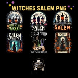 50+Witchy Book Club PNG, Spooky Girl Reading Png, Book Lover Halloween Design, Witches Salem Png, Salem, Massachusetts Halloween Design