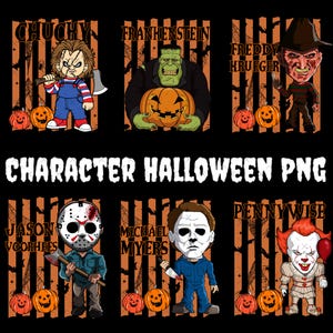 50+ Retro Halloween Bundle Png, Scary Movie Png, Horror Character Sublimation PNG, Halloween png,Horror Movie Png,Horror Characters