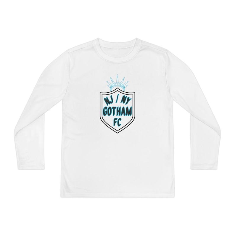 NJ/NY Gotham FC Women's Soccer Youth Long Sleeve Competitor Tee image 1