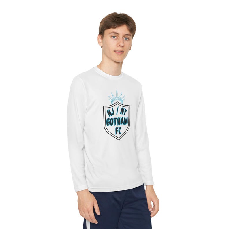 NJ/NY Gotham FC Women's Soccer Youth Long Sleeve Competitor Tee image 3