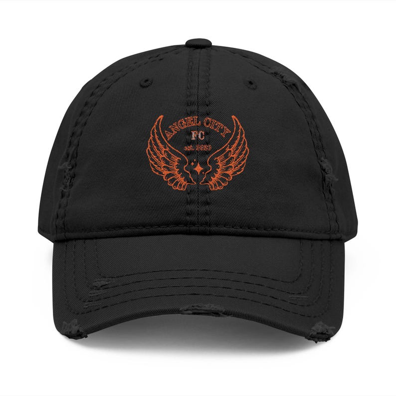 Angel City FC Women's Soccer EMBROIDERED Distressed Dad Hat image 1