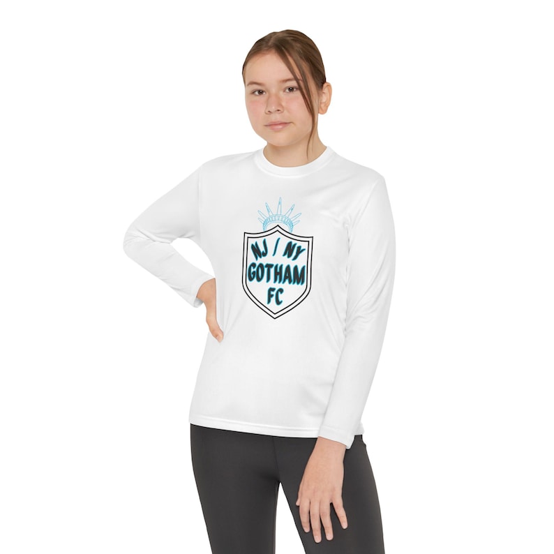NJ/NY Gotham FC Women's Soccer Youth Long Sleeve Competitor Tee image 4