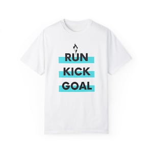 NJ/NY ゴッサム FC レディース サッカー ラン キック ゴール ユニセックス ガーメントダイ Tシャツ 画像 1