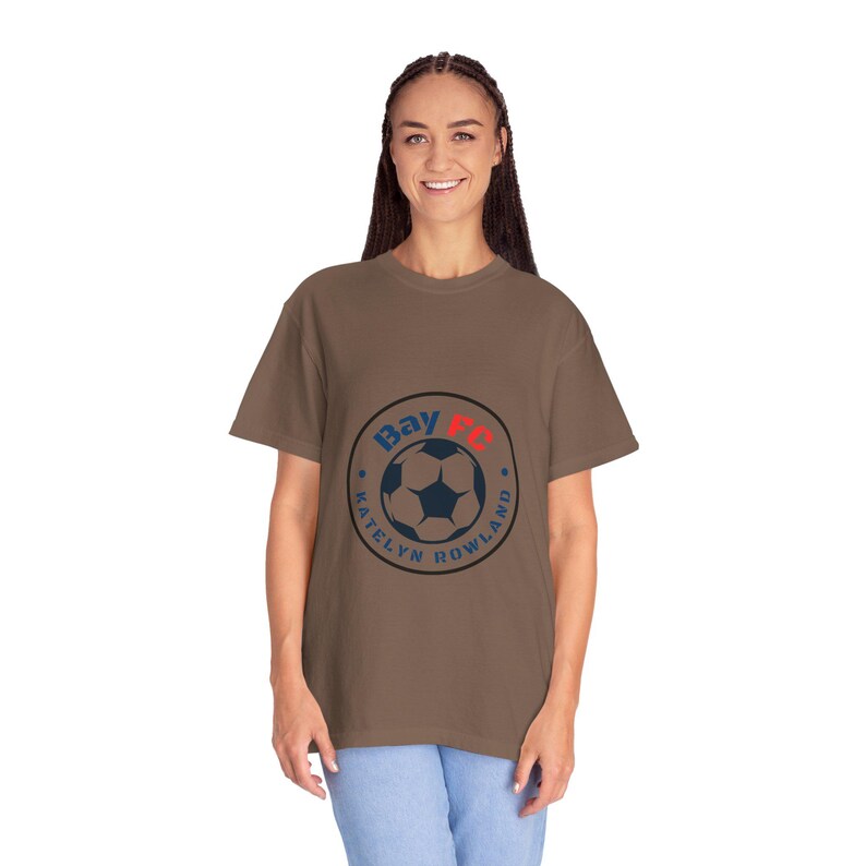 Katelyn Rowland Bay FC Women's Soccer Unisex Garment-Dyed T-shirt image 7