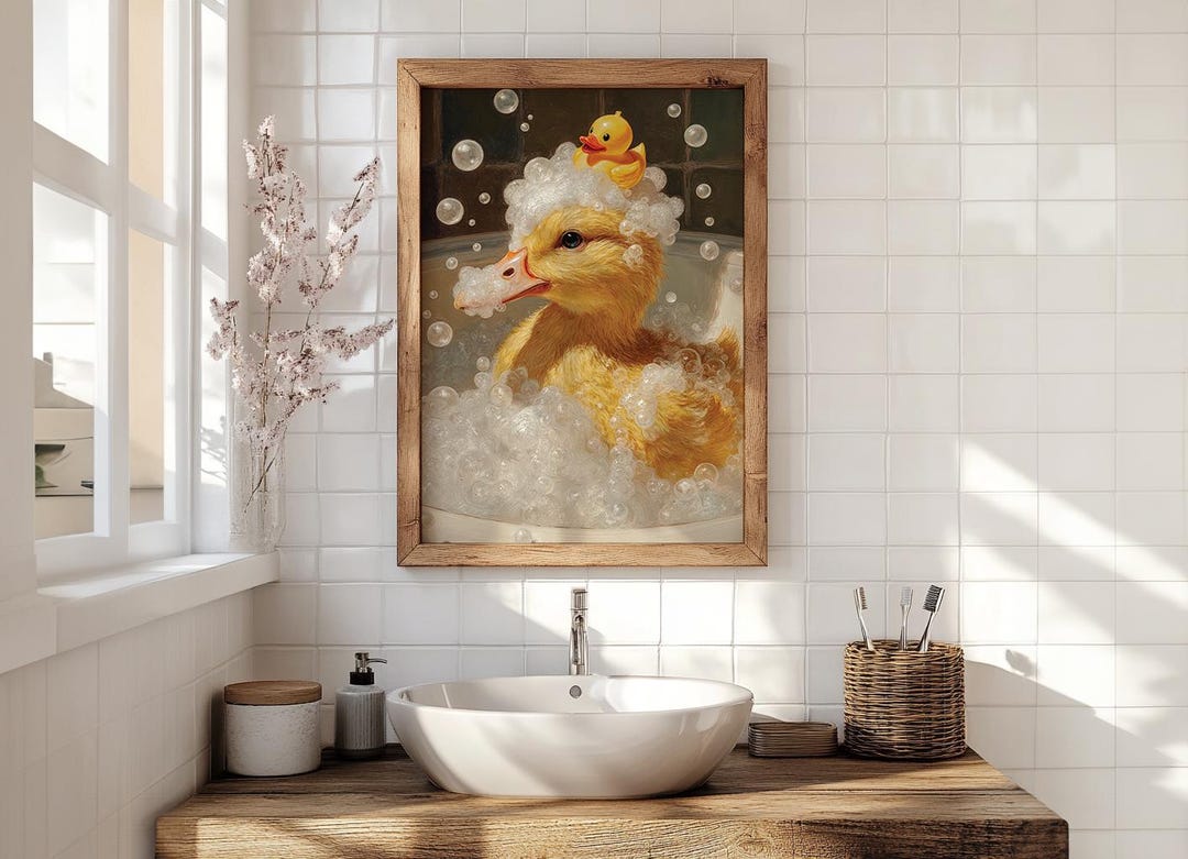 8x10 Bathroom Printable Wall Art | Rubber Duck in Bathtub | Funny ...