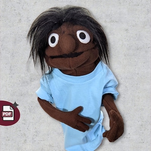 Boy Hand and Rod Puppet PDF Sewing Pattern with Video Tutorial