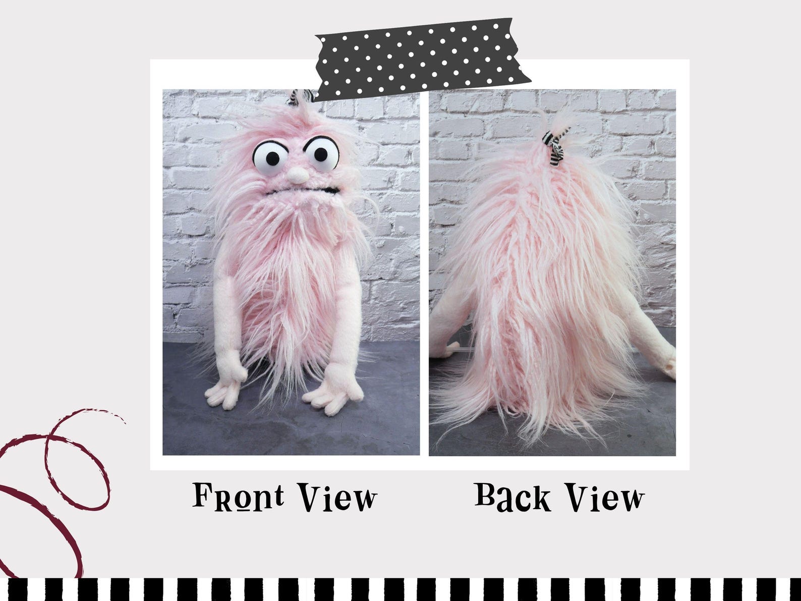 Puppet Pattern Monster Furry Monster Puppet PDF Sewing Pattern - the Beasley Puppet With ...