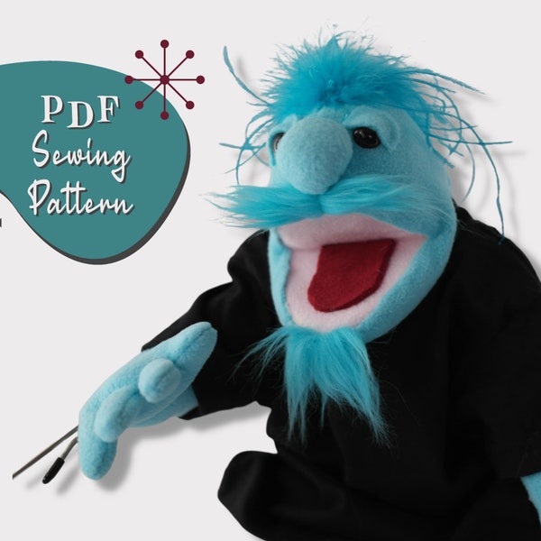 Yib Puppet PDF Sewing Pattern  for hand-and-rod puppet - easy to sew