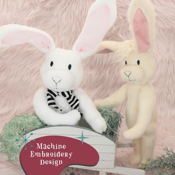 In the Hoop Jointed Bunny Rabbit Plushie voor borduurmachines - Pasen, lentesoftie